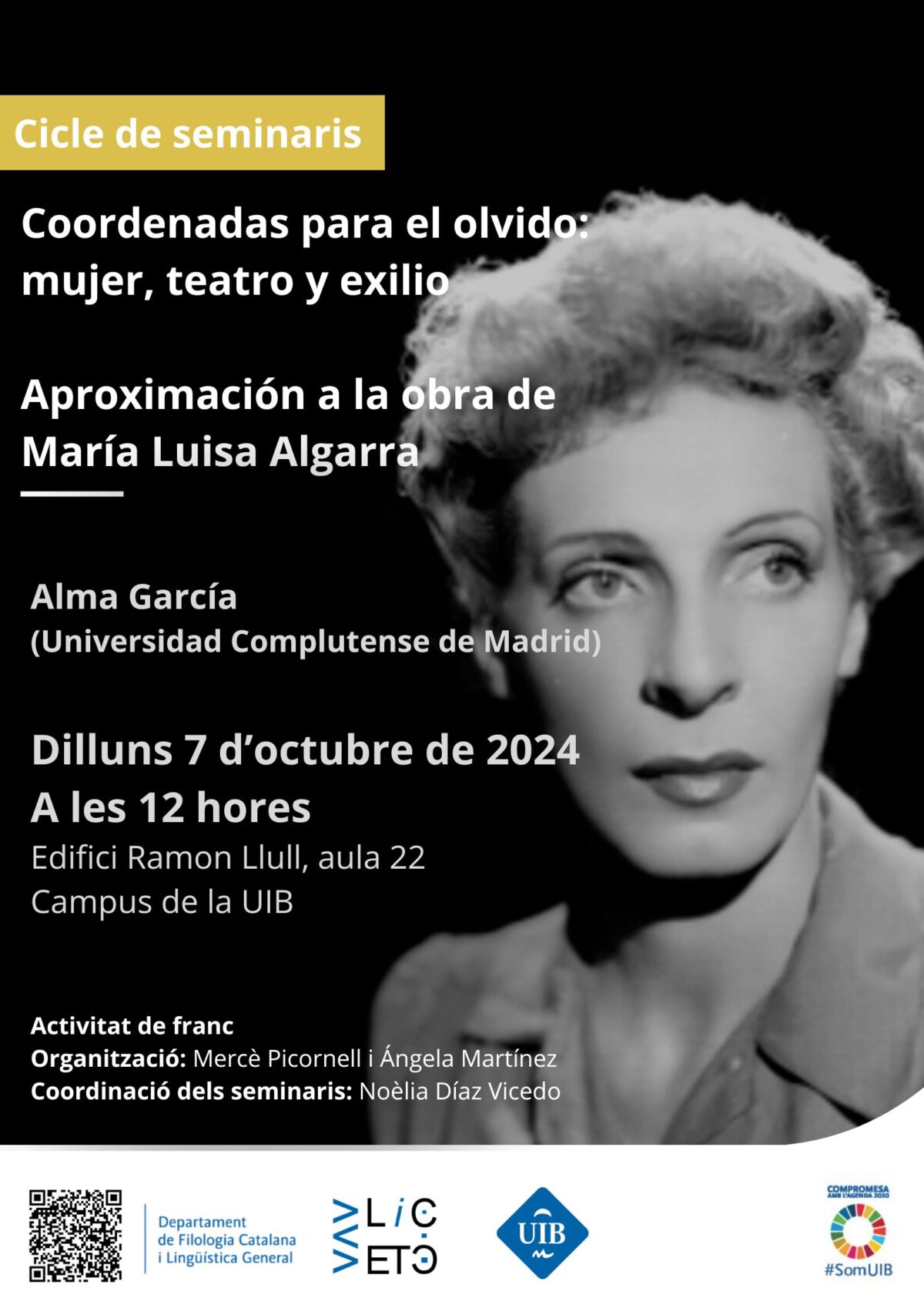 Seminari d’Alma García sobre María Luisa Algarra